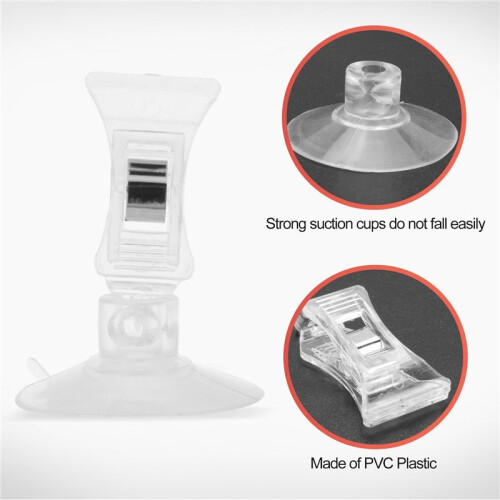 2 PCS 47mm Clear Plastic Wall Suction Cup Clip Clamp 1
