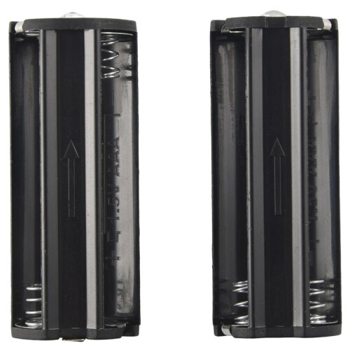 2Pcs Black Battery Holder for 3 x 1.5V AAA Batteries Flashlight Torch 1
