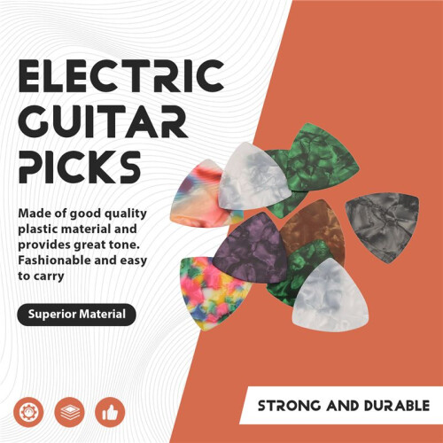 10Pcs Acoustic/Electric Guitar Picks Plectrums 0.46Mm---Assorted Color 1