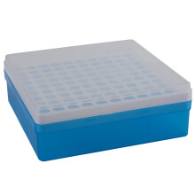 Cartouche Tube transparent plastique bleu microcentrifugeuse 100 trous de 1,5 ml