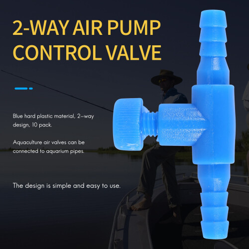 10 Pieces Plastic Aquarium Fish Tank 2 Way Air Pump Control Valves, 2