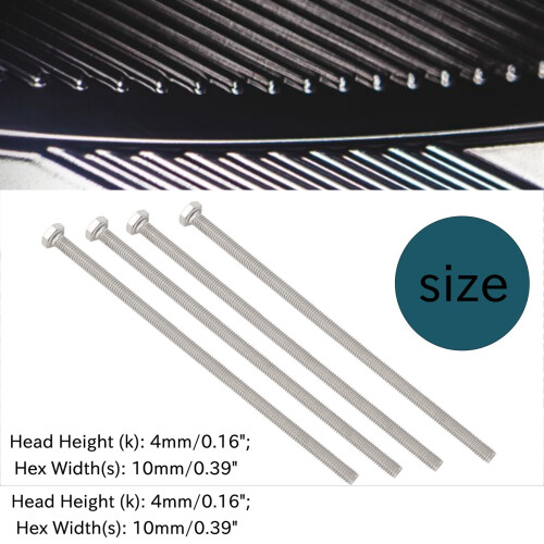 M6 x 150mm Fully Threaded Stainless Steel Hex  Screw Bolt 4 Pcs 2