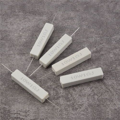 1.0 Ohm 10W Wirewound Ceramic Cement Resistor 5 Pcs 2