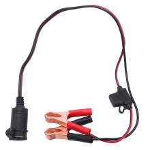 Adaptador FêMea 2 PéS 12 V 24 V Isqueiro de Carro 15A Clipes Jacaré Bateria de Carro Cabo de ExtensãO com Clipe