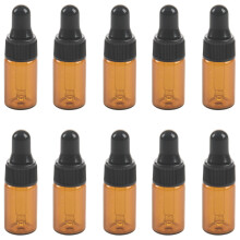 10pcs 3ml Empty brown Glass Dropper Bottles with Pipette for Essential Oil