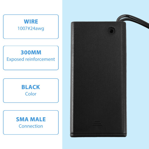 9V PP3 Battery Holder Box Case Wire Lead /OFF  Cover + 2.1mm Plug 2