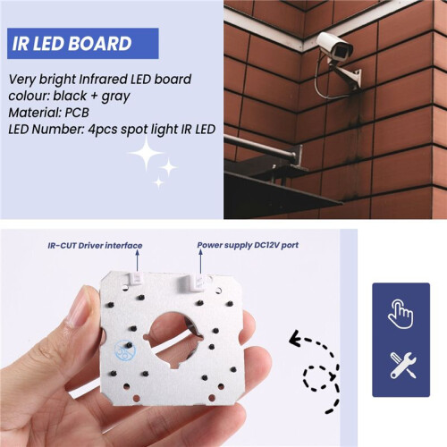 4 array IR led Spot Light Infrared 4x IR LED board for CCTV cameras night vision (52mm diameter) 1