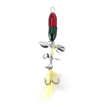 Longue Moulage Spinner Appat Leurre de Peche Double Queue Truite A Helice Carpe Poisson-Chat Leurres Artificiels pour la Peche sur Glace 10g
