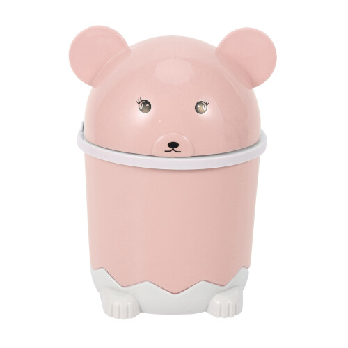 Cute Desktop Trash Desktop con Coperchio  Paper Flip Plastic Trash Can
