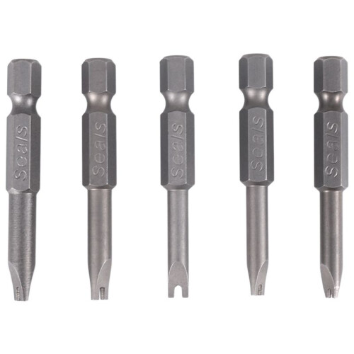 5Pcs Set Security Bit Set Tamper Proof Screwdriver Drill Bit Screw Driver Bits Hex Shank Magnetic U Shaped 1/4 inch Driver Bits Hand