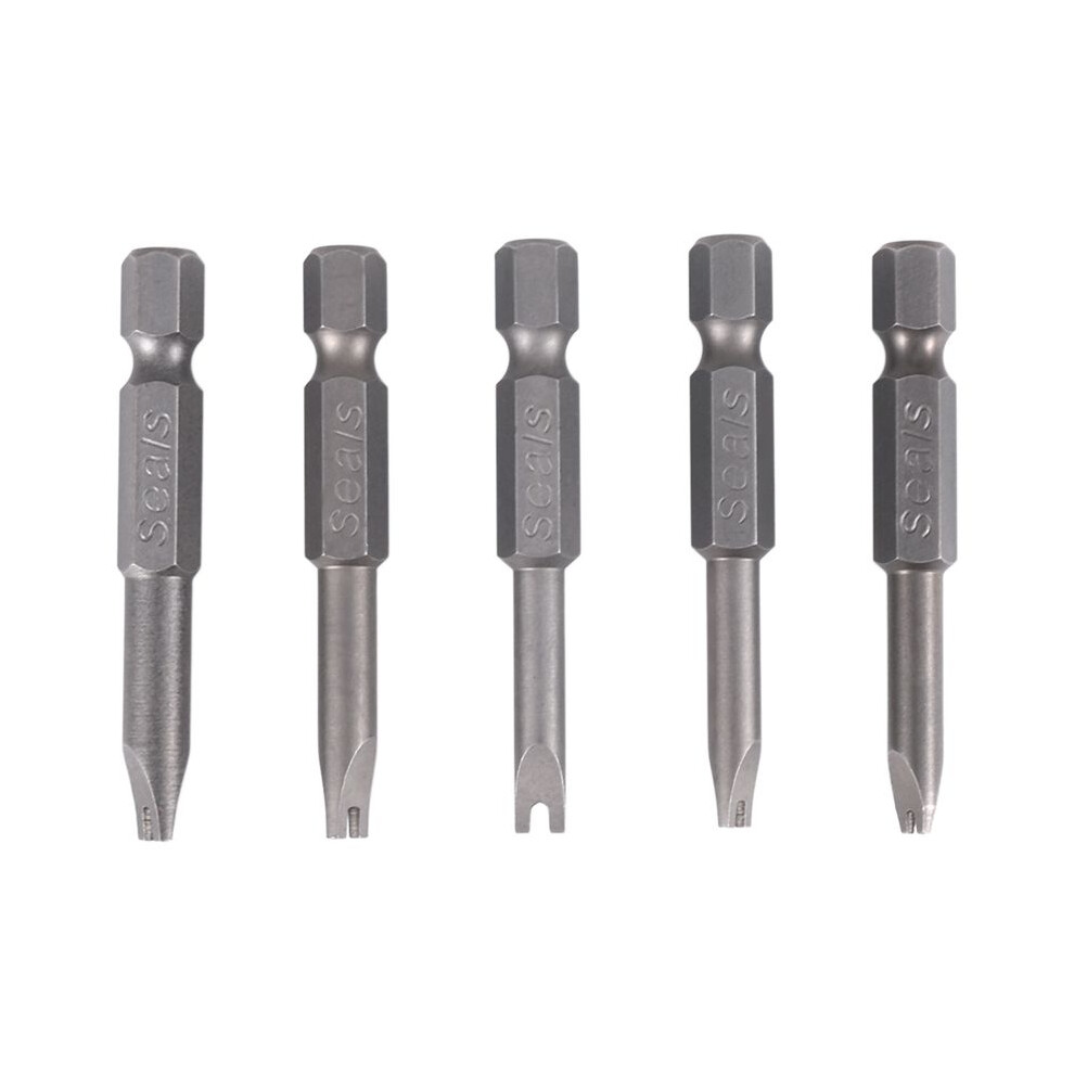 5Pcs Set Security Bit Set Tamper Proof Screwdriver Drill Bit Screw Driver Bits Hex Shank Magnetic U Shaped 1/4 Inch Driver Bits Hand 6033968140321