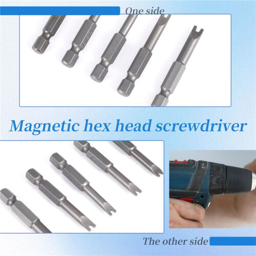 5Pcs Set Security Bit Set Tamper Proof Screwdriver Drill Bit Screw Driver Bits Hex Shank Magnetic U Shaped 1/4 inch Driver Bits Hand 2