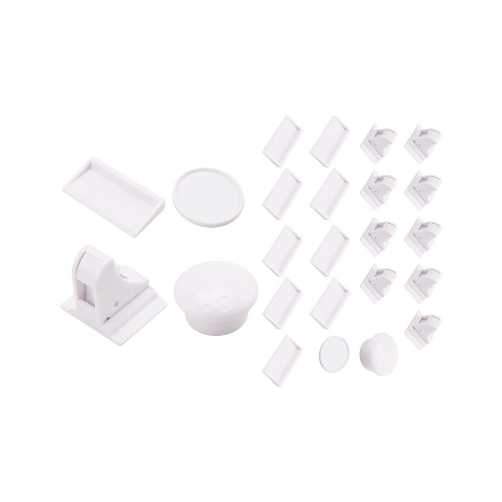 10+2 Magnetic Cabinet Locks Child Proof Cupboards Drawer Invisible Kids Baby Safe Lock Catch White