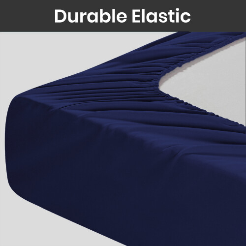 Imperial Rooms (Navy Blue, Super King (180 x 200 cm)) Fitted Sheet Bed Sheets Extra Deep 25CM Single Double King Sizes 2