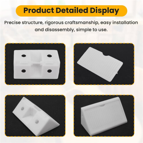 Furniture Cabinet Fastener Corner Braces Angle Brackets White 10pcs 2
