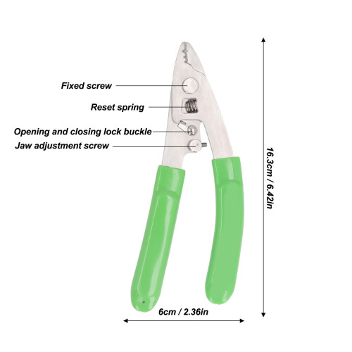 Fiber Optic Stripper 3-Hole Adjustable Caliber with Safety Lock, Green 1