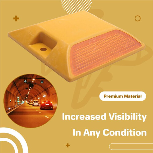 Road Reflective  , Double Side Reflective Pavement  Plastic Asphalt Stud  -- 10 Pieces 2