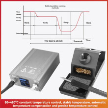T12-X Lödstation 75W Display Konstant Temperatur med T12 Tips för Mobiltelefonreparation Svetsverktyg UK-Kontakt
