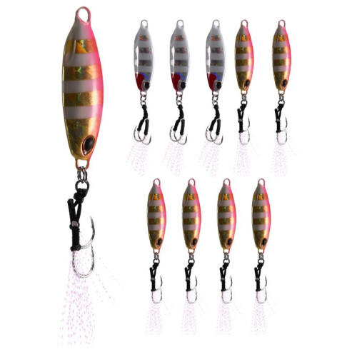 10 Teile/Satz Metall Jig Spoon Lure Kunstköder Shore Slow Jigging Bass Fishing Tackle Harter Köder 30g