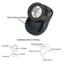 40X Double Glass Lens Magnifier with Bright LED Lights(3 Modes), Handheld Jewelers Magnifying Glass for Coins Stamps