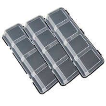 3Pcs Caixa de Armazenamento de Peças Caixa Organizadora de Parafusos de Plástico com 4 Compartimentos Recipiente de Peças de Ferramentas com Tampa