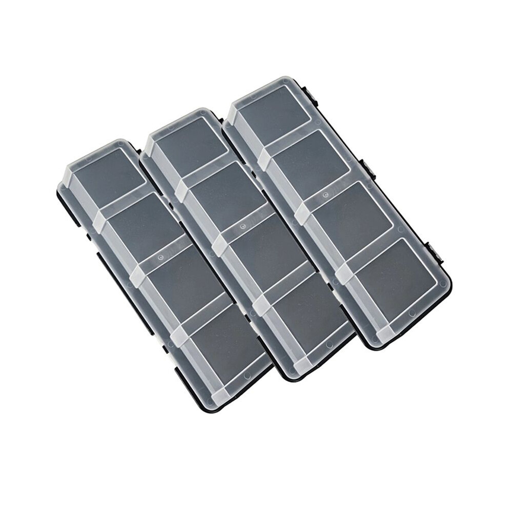 3Pcs Parts Storage Box Plastic Screw Organizer Box With 4 Compartment Tool Part Container Bin With Lid Storage Case 6033335212385