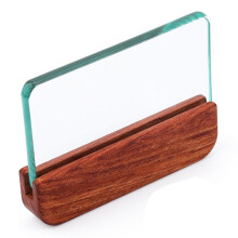 Leathercraft Glass Slicker for Burnishing Leather,Leather Burnishing Tool with Rosewood Handle Leather Working Tools