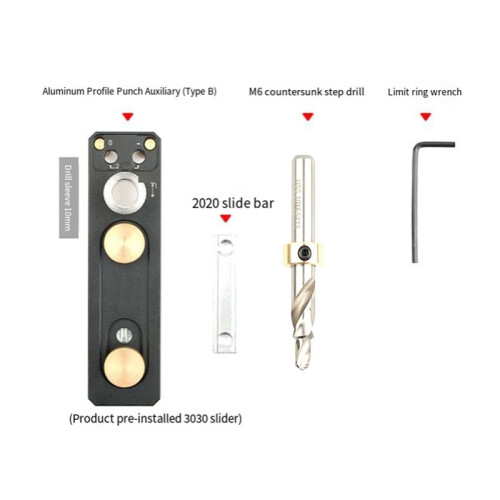 Track Drill Guide with Sliders Countersunk Step Drill Guide Punch Connection Tool Hole Punching Guide Tools Punch Aid 1