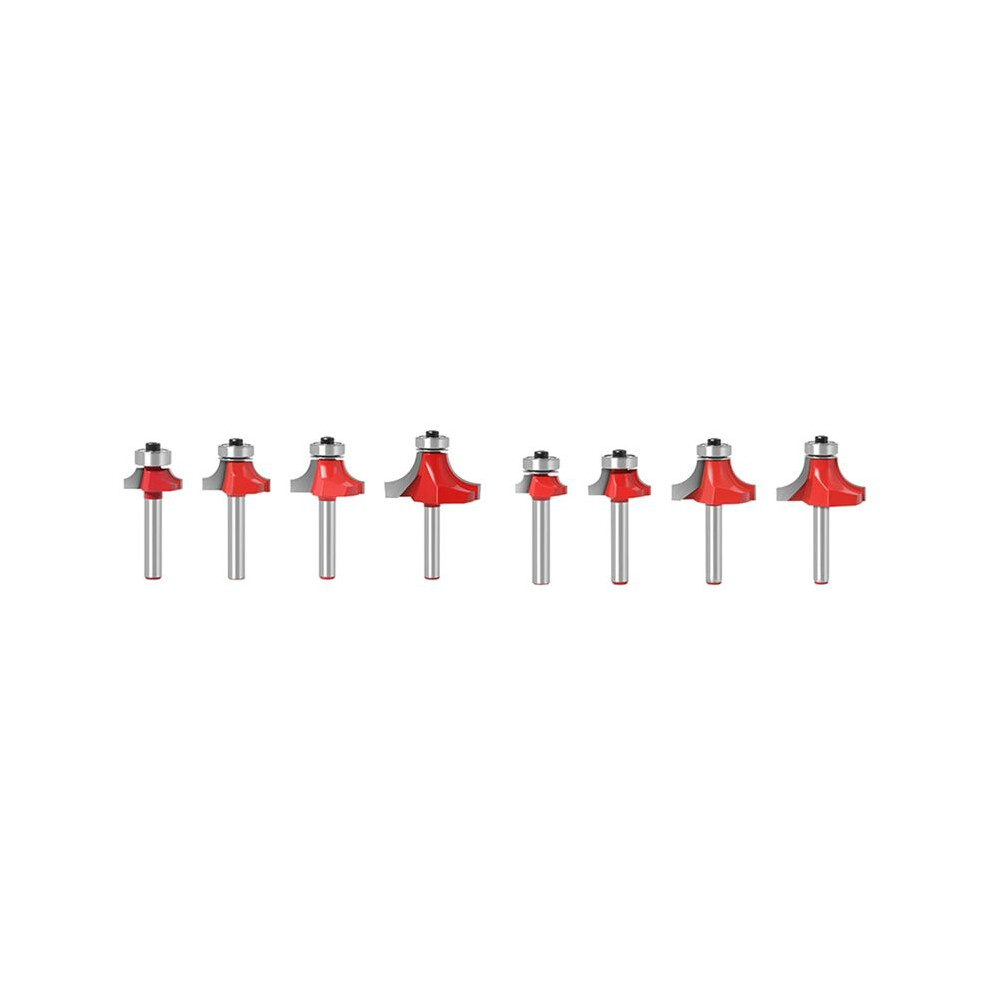 8Pc 1/4Inch 6.35Mm Shank Milling Cutter Carving Corner Round Router Bit For Wood Edging Woodworking Mill Classical Cutte 4711672672247