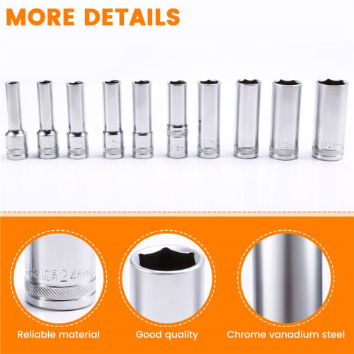 6-Point Impact Socket Set Impact Socket Set Socket Wrench Tool Outer Hexagonal Sleeve Set Socket Wrench 2