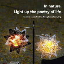 ISE MOUNT Camping Light Polar Star Color Lamp Shade Gold Flat Sugar Lamp Shade Camping Light + White Lampshade
