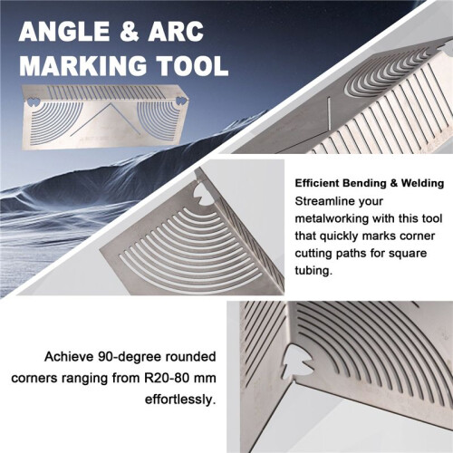 Angle & Arc Marking Tool Square Steel Folding Square Pipe Right Angle Arc Portable Tool Pipe Marking Welding Tool 1