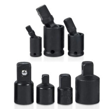 7PCS for Impact Driver Wrench Joint Swivel Socket Adapter Reducer 3/8 1/4 1/2in Niversal Joint 3-Piece