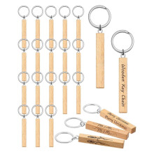 24pcs Blank Wooden Keychains Rectangle DIY Wooden Blank Keychains Rectangle,DIY,Wooden Crafts Gifts