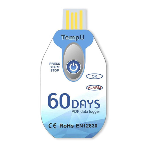 Temperature Data Logger USB Disposable PDF Temp Recorder Thermometer Logger TempU02 60 Days for Cold Chain 1 Pack