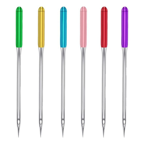 6 Sizes Universal Sewing Machine Needles Regular Point Flat Shank Needle Compatible with for Singer ,Janome 30PCS 2