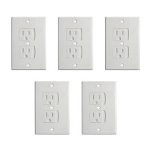 Tampa de Tomada com Fechamento Automático, Tomada Elétrica de Parede de Segurança Branca, Parafusos Correspondentes, para Proteção de Bebês.