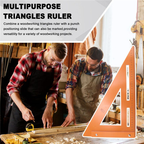 Multipurpose Triangles Ruler with Positioning Slide Universal Measuring Marking Tool for Carpenters,Layout Measuring 1