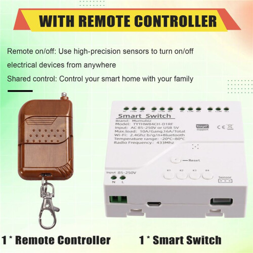 Tuya WiFi   Temperature Sensor Monitor AC 85-250V Wireless   with RF Remote Controller 1
