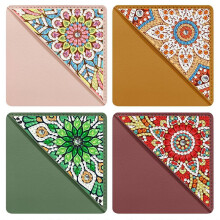 4Pcs Diamond Art Paintings Bookmarks,DIY Diamond Art Bookmarks for Book Lovers, Triangle Making Corner Bookmark Kits