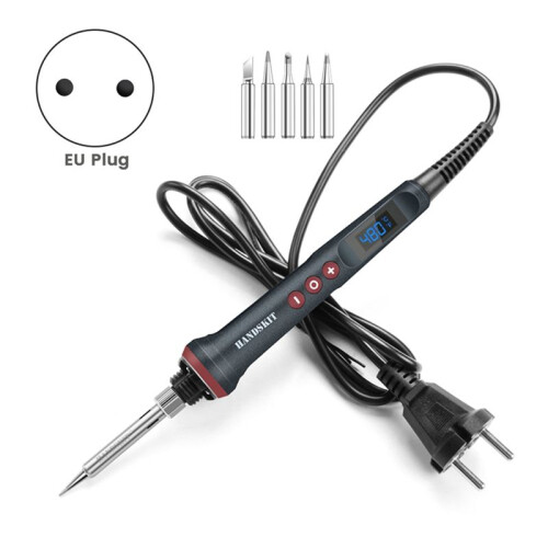 HANDSKIT 90W Digital Display Lcd Electric Soldering Iron Digital Temperature Adjustment Electronic Welding Tool EU Plug 1