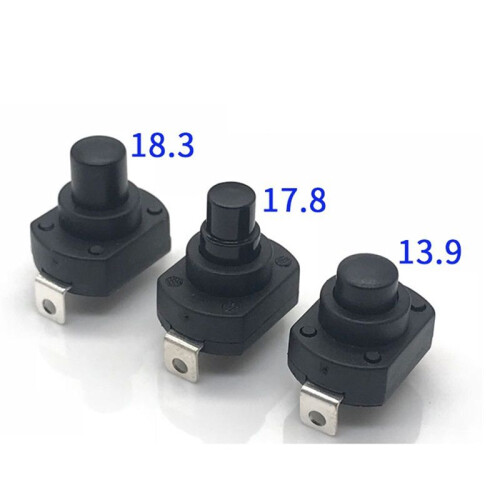 Flashlight  Button Power Self-Locking 6A Flashlight Button Ship-Type High Current Press to Power  13.9mm 1