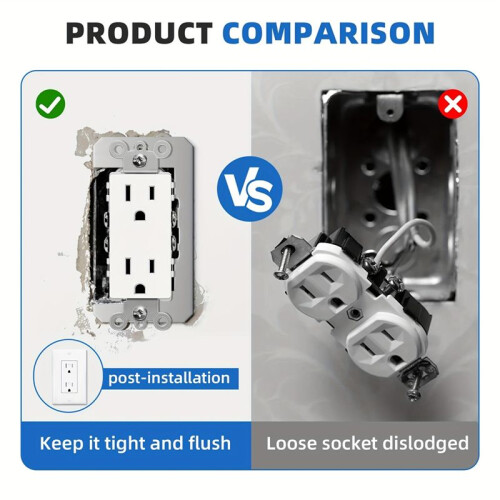 10-Pack Outlet Adjustment Plate Spacers - Durable, Self-Leveling Electrical Socket Extenders for Uneven Surfaces 1
