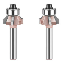 6mm Shank High Quality 4 Slot Router Set Forward and Reverse Woodworking Router R2 Trimming Tool 2 Piece Set
