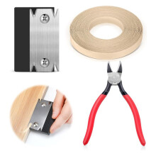 3Pcs  Banding Tool Set 3/4 Inch X 50ft, Pre-Glued Real Wood Veneer Edging,for Carpentry and Woodworking