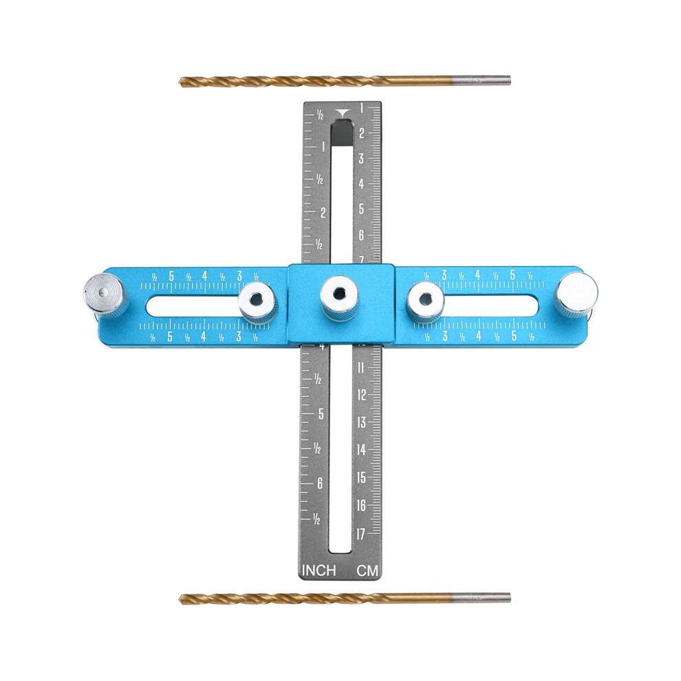 Handle Punching Positioner, Drawer Cabinet Door Handle Installation Aids Woodworking Hole Cutting Tool + Gray 4711779447229