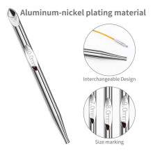 Tunesische Haaknaaldenset met Kabel Aluminium Verwisselbare Haaknaaldenset Haaknaald 26-Delige Haaknaaldenset
