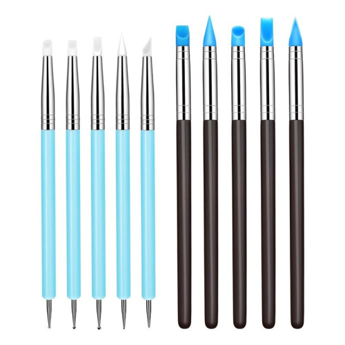 10 PCS Rubber Clay Sculpting Tools, Silicone Sculpting and Polymer Clay Tools, Modeling Dotting Tools 1