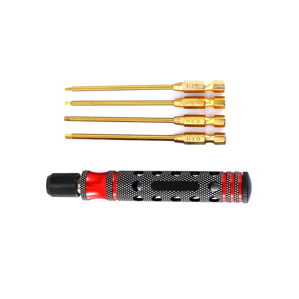 Hexagon Screwdriver Set 1.5, 2.0, 2.5, 3.0Mm Quick Change Hex Key, Hex Wrench Tool For Rc Cars, Crawlers, Boats,Red 4712273240316