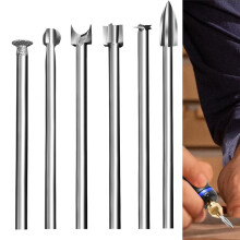Wood Carving Tools Set 6 Different Drill Bits DIY Carving Crafts Shape 3mm Shank Diameter Sturdy Steel Culpture Tool Kit